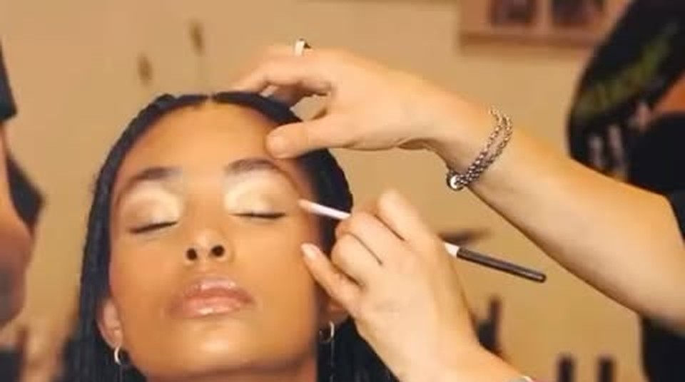 Emmy backstage in the makeup chair